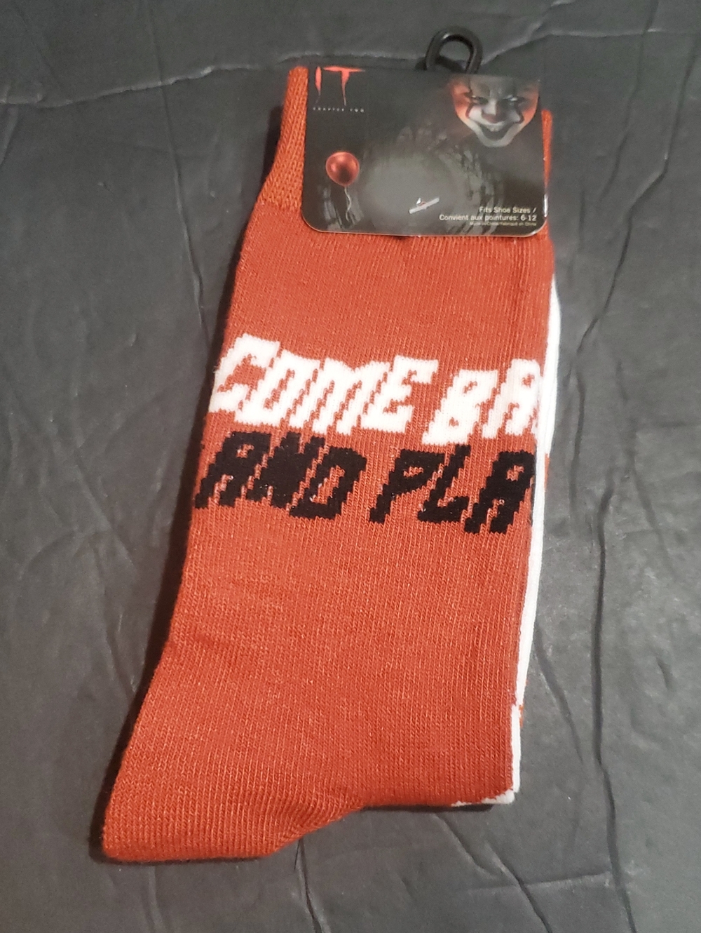 IT classic scary halloween movie Pennywise come back and play red white socks